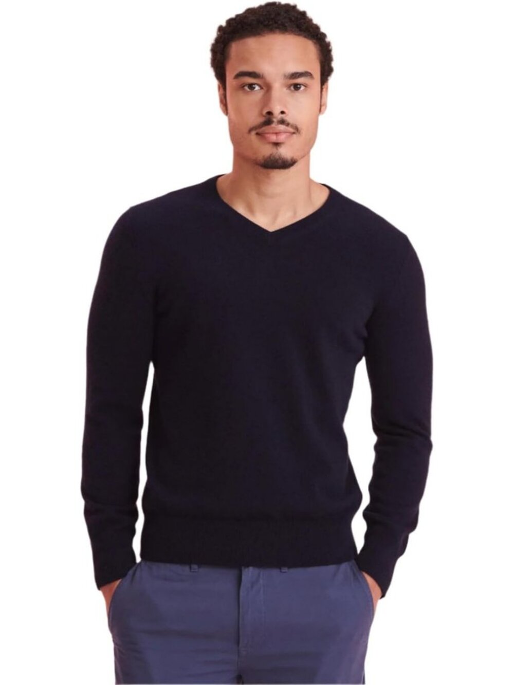 100% Pure Cashmere V-Neck Pullover Sweater for Men - Soft, Cozy, Luxurious Knit